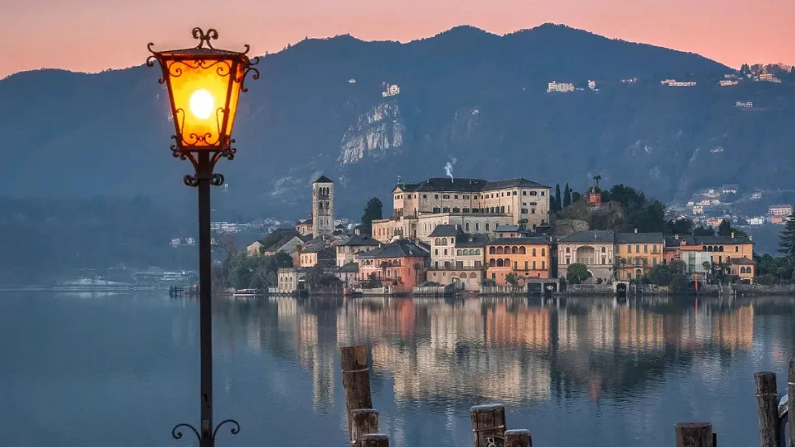 San Giulio Island on Lake Orta, northern Italy