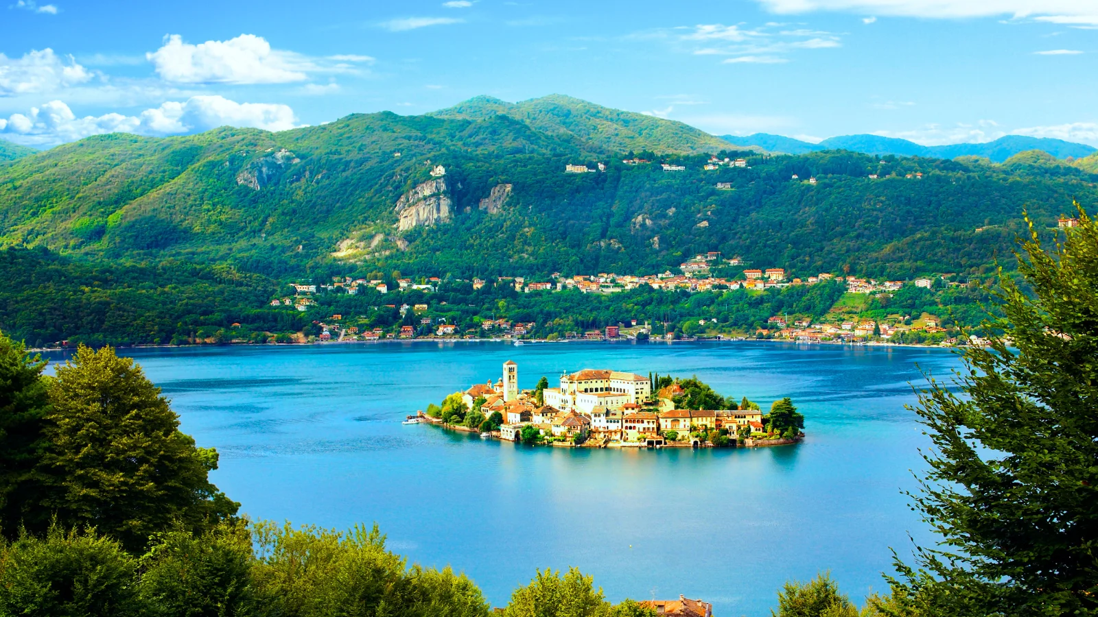 San Giulio Island on Lake Orta,Italy