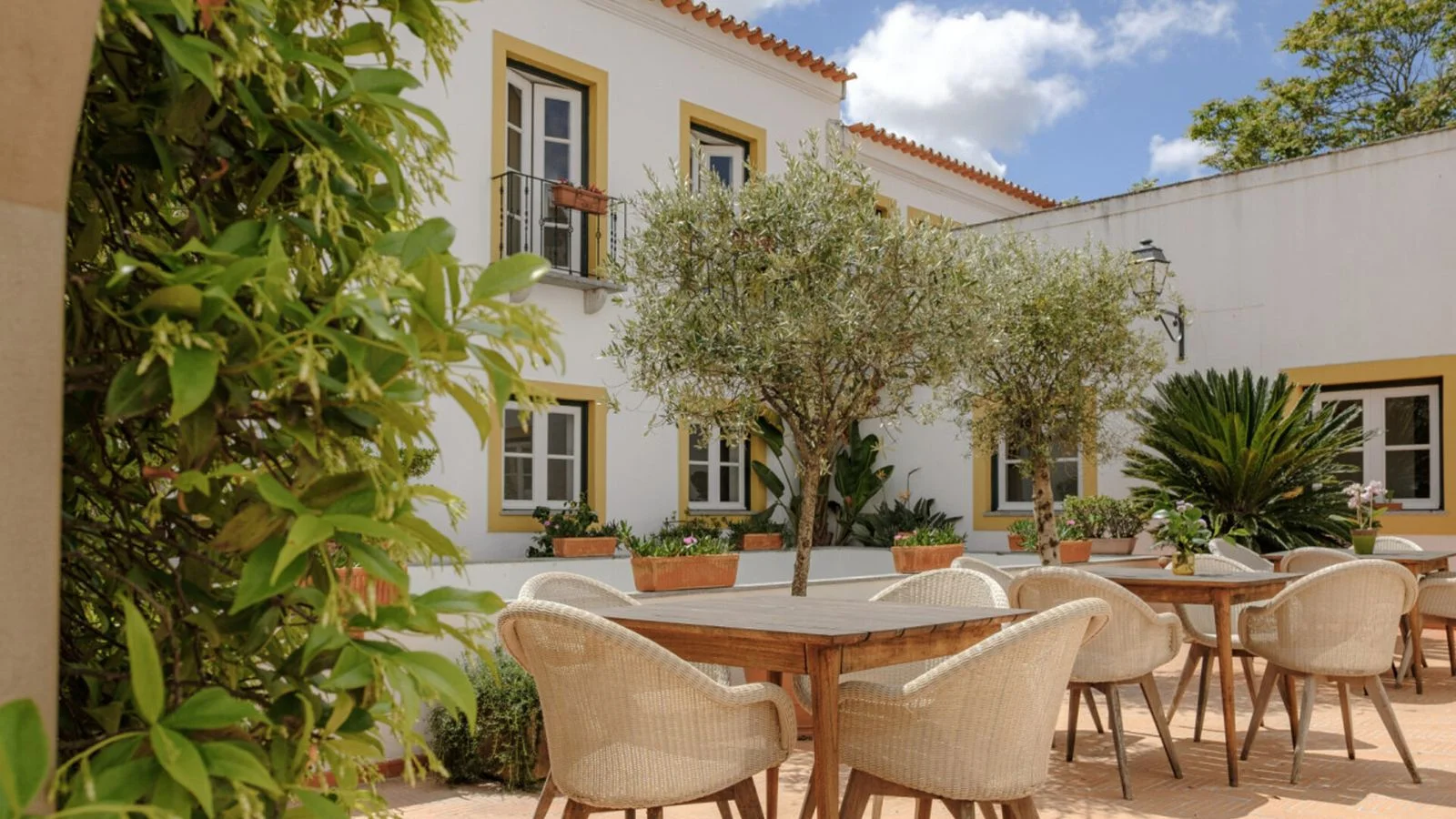 Courtyard view at Albergaria do Calvario hotel ,Evora Portugal.