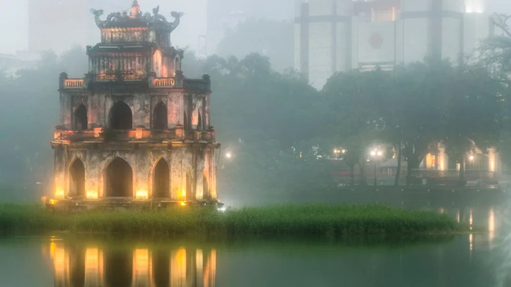Asian landmark duing dusk