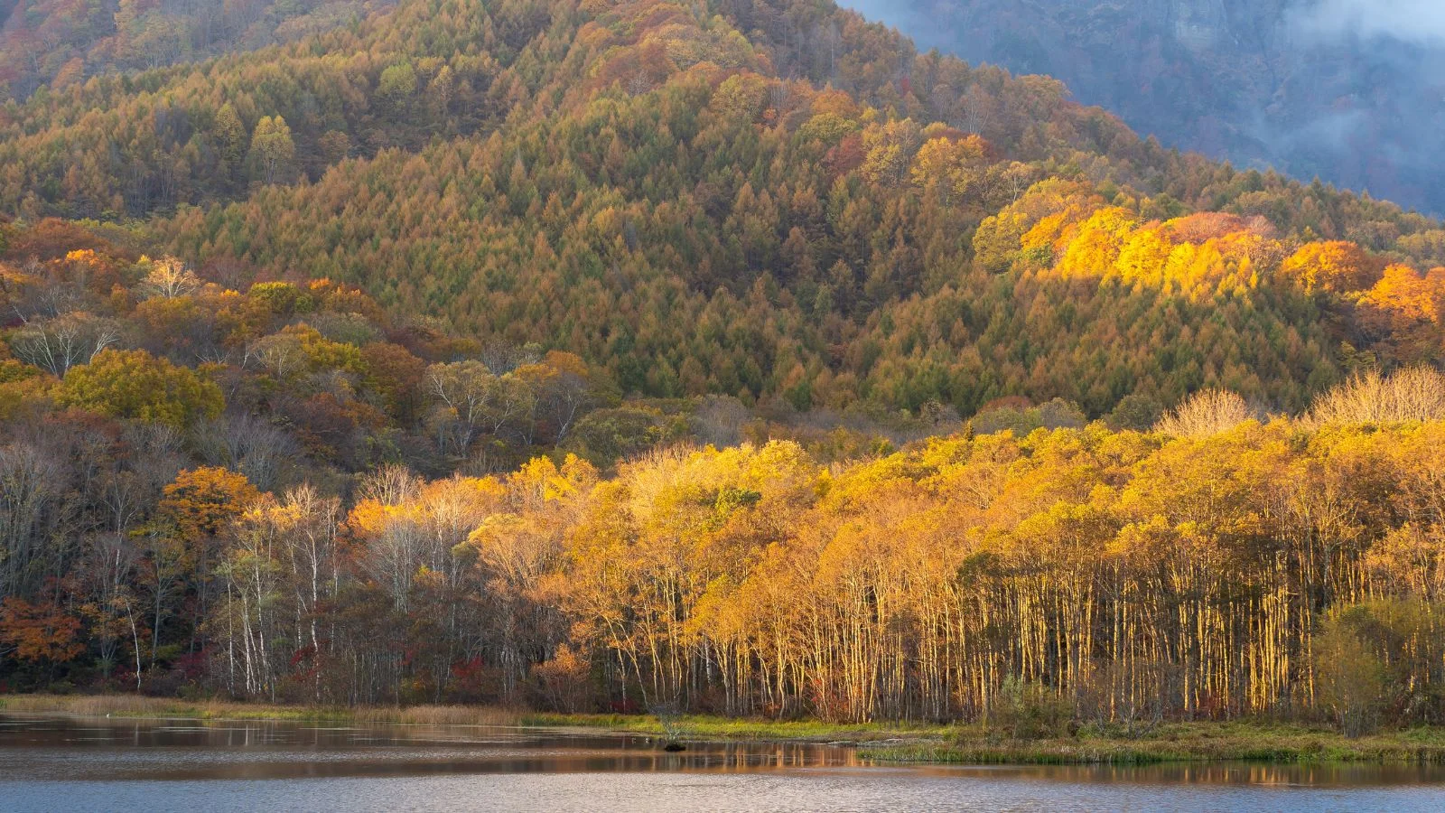 Austumn view of Kagami Lake ,Togakish, Japan