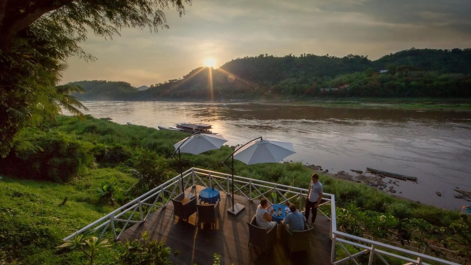 Terrace view at The Belle Rive Hotel, Laos